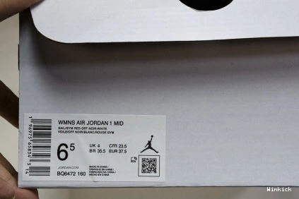 Jordan 1 Mid BQ6472-160 Toe” Air “Black 0725